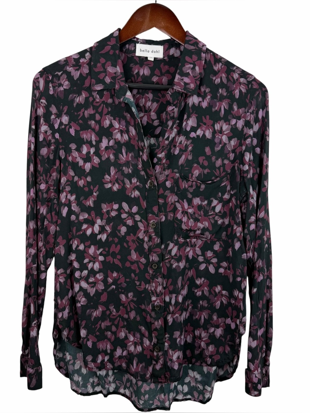 Bella Dahl | Black Plum Floral Button Shirt